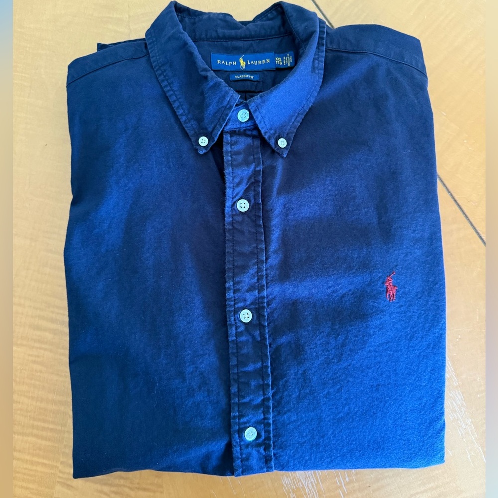 Ralph Lauren Men's Dark Blue Button Down Shirt